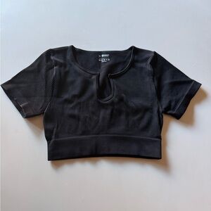 Black Ribbed Women's Top. Size M